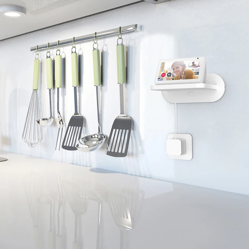 Держатель для настенного крепления PlusAcc для Echo Show 5 (1-го, 2-го и 3-го поколения), полка Anker Soundcore Mini с управлением кабелями.