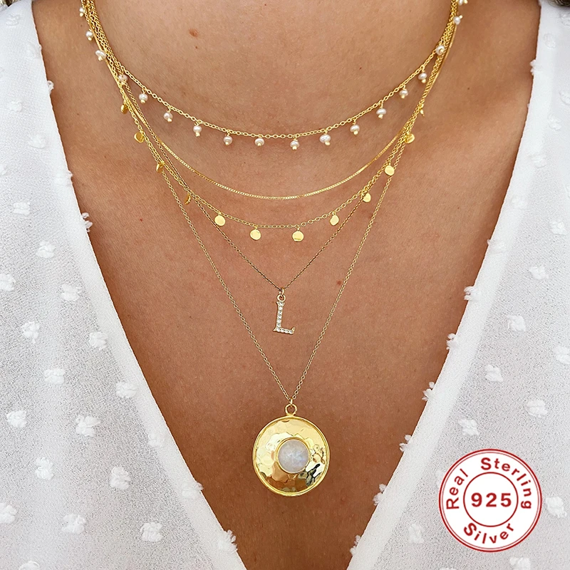 

Aide S925 Sterling Silver Chain Necklace Minimalist All-Match For Women Girls Serpentine Choker Necklaces INS Fashion Jewelry