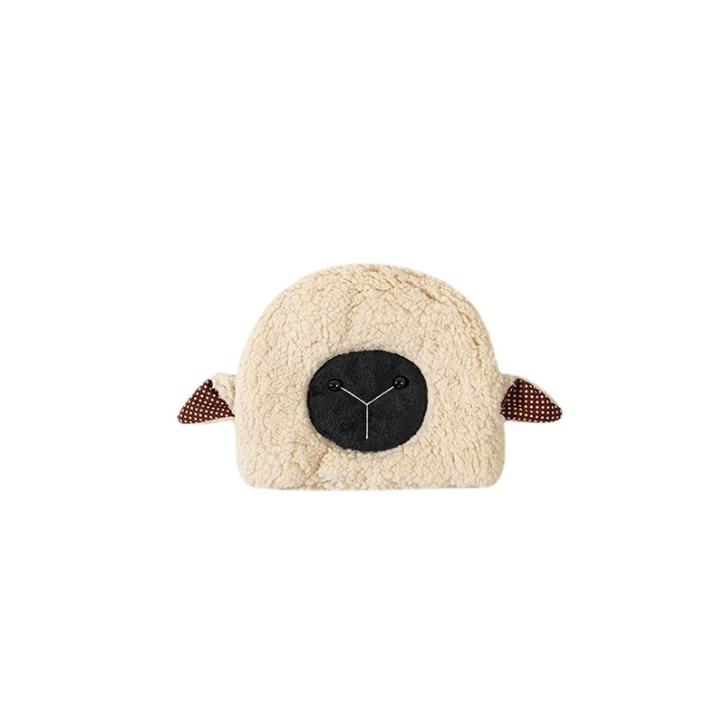

Cute Lamb Hat with Lamb Ears Custom Female Logo Furry Plush Hats Beautiful Warm Cap for Women Kids Winter Caps Boina Hombre C