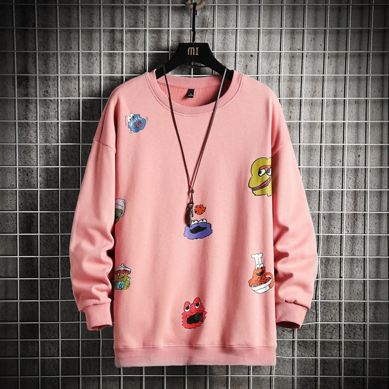 

Anime Hoodie Men 2021 Spring New Fashion Printed Harajuku Sweatshirt Hip Hop Trend Pullover Casual Round Neck Men's Top