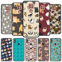 Phone Case for Motorola Moto Play One Fusion Plus Power Stylus Hyper Edge Lite Black Cover Cute dog Cute stars
