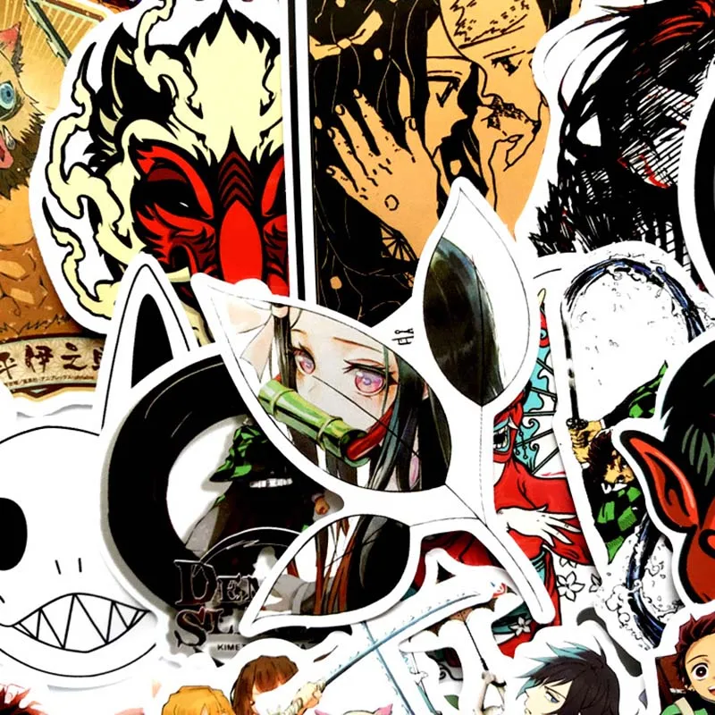 50 шт. Demon Slayer Kimetsu No Yaiba наклейка для косплея реквизит ПВХ водонепроницаемый сделай