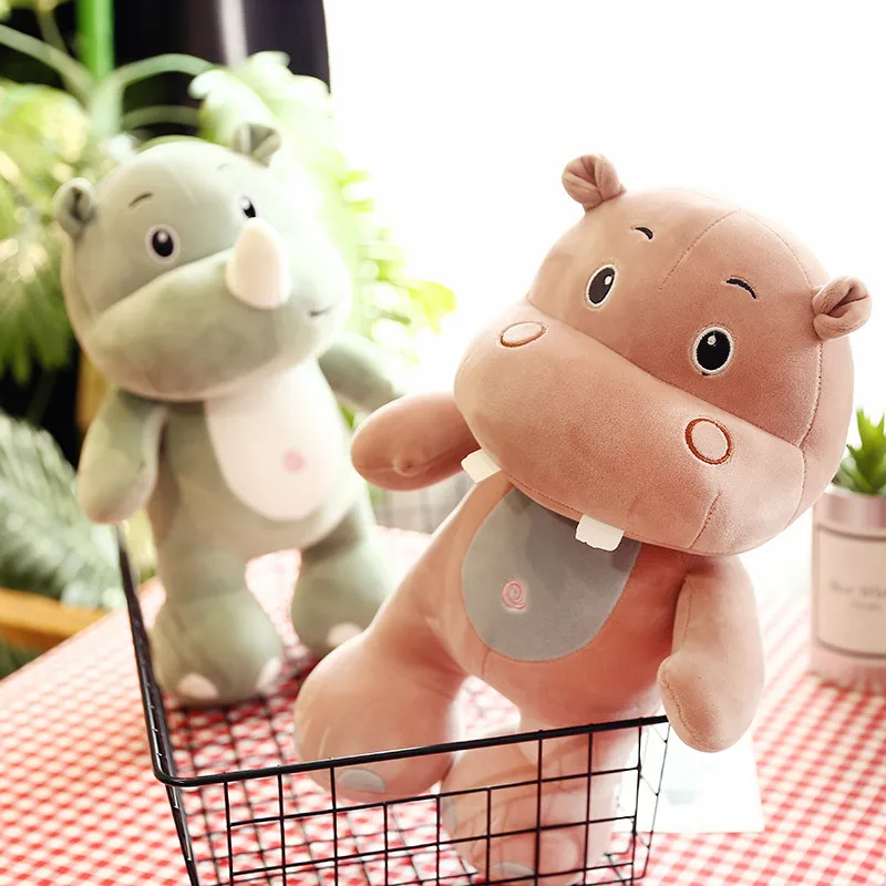 35cm/40cm Plush Doll Toy Stuffed Soft Elephant Horse Rhino Cute Cartoon Cotton Animal Pillow Fors Children Gifts | Игрушки и хобби