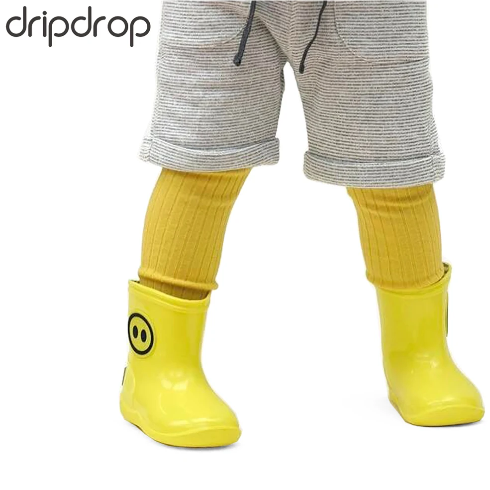 DRIPDROP Резиновые сапоги для детей Мальчиков и Девочек Водонепроницаемые ПВХ ботинки до середины икры Мультяшный пятачо
