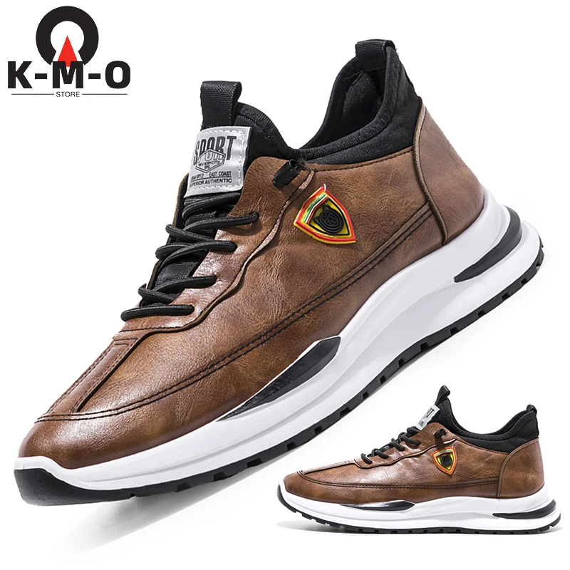 

Мужские повседневные туфли из искусственной кожи, мягкая подошва, на шнуровке, амортизирующие, спортивная обувь для путешествий, удобная Ул...