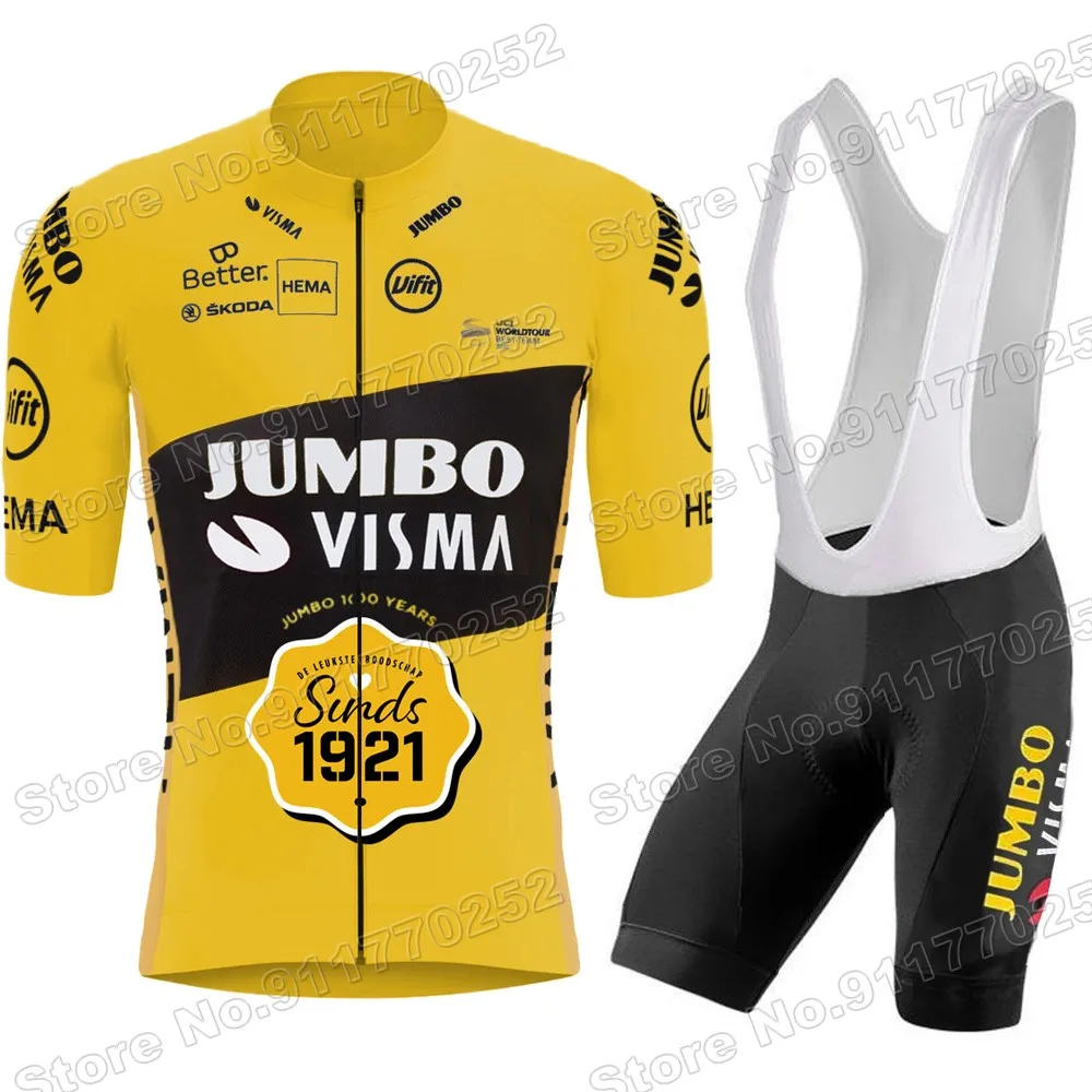 2021 команда JUMBO VISMA Велоспорт Джерси комплект Centennial Юбилейная велосипедная Одежда