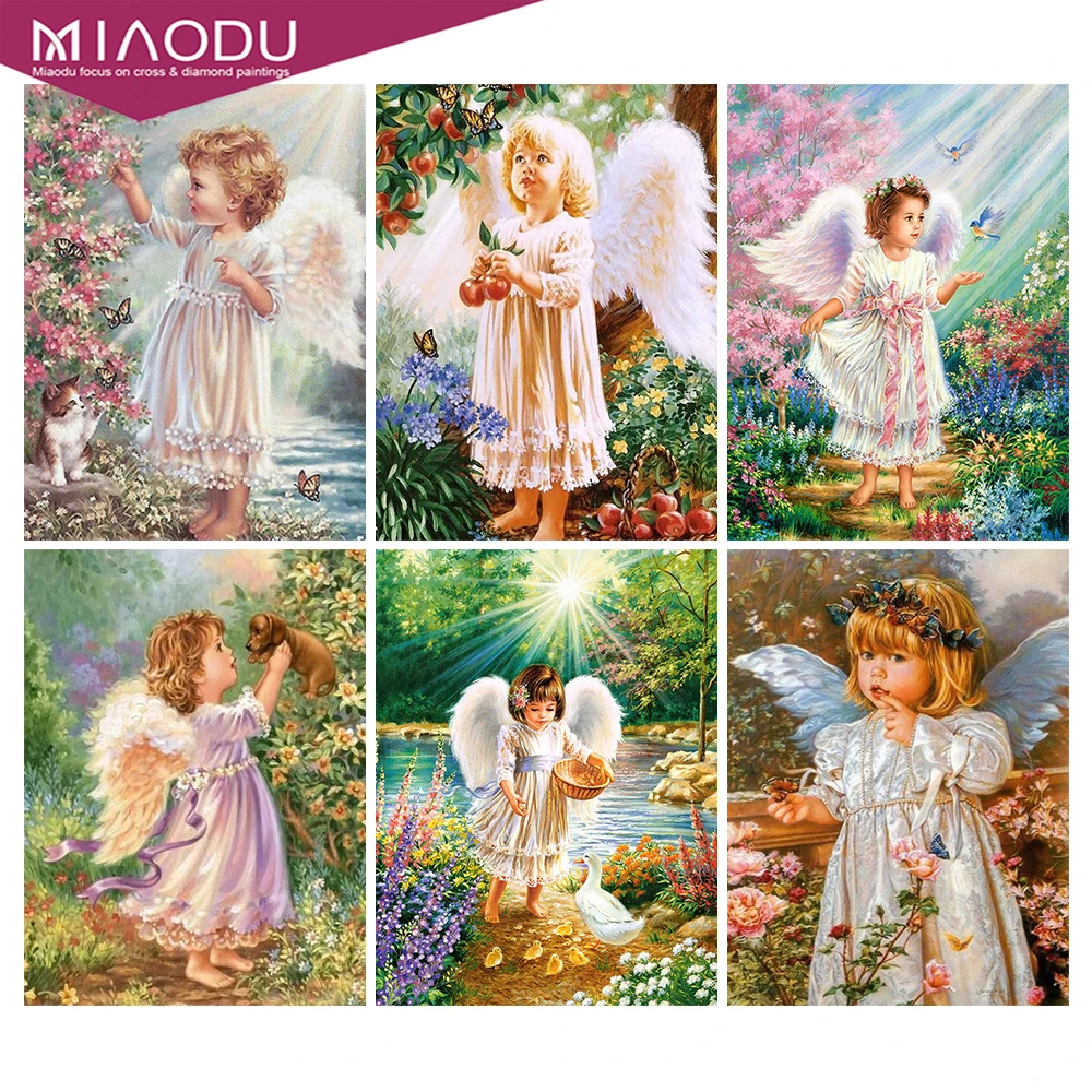 

Miaodu Diamond Painting 5D DIY Diamond Embroidery Angel Full Square Religion Home Decor Mosaic Picture Of Rhinestones Gift