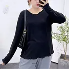 Женская футболка с длинным рукавом и круглым вырезом, большого размера