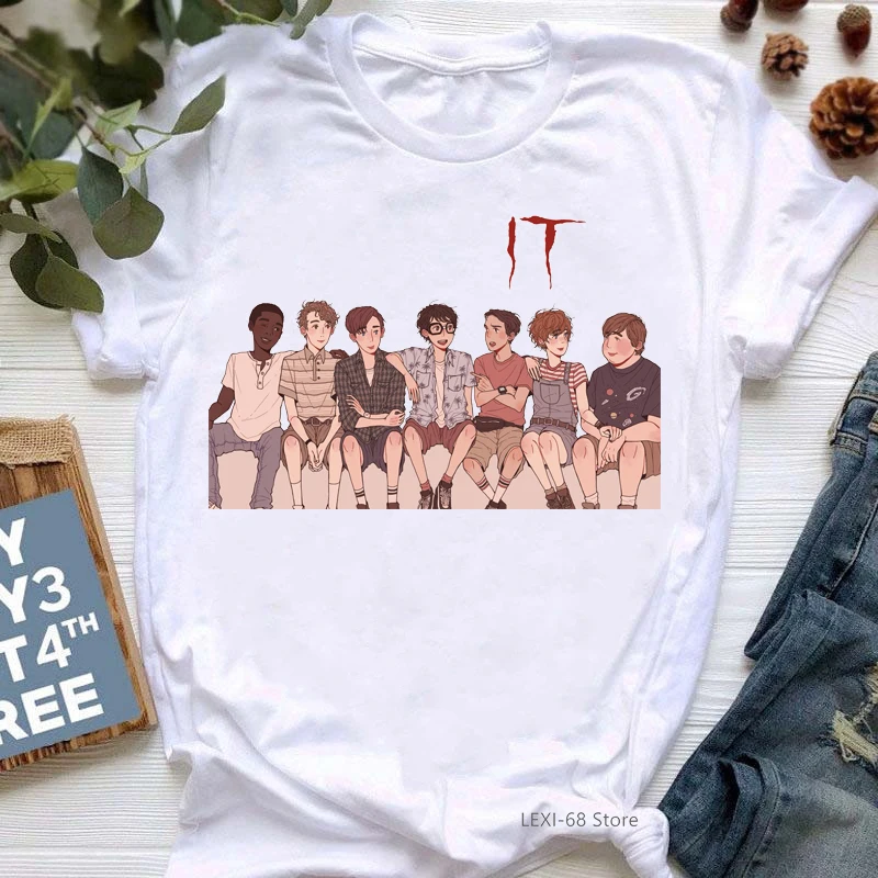 Футболка женская с забавным графическим принтом из фильма оно|Футболки| |