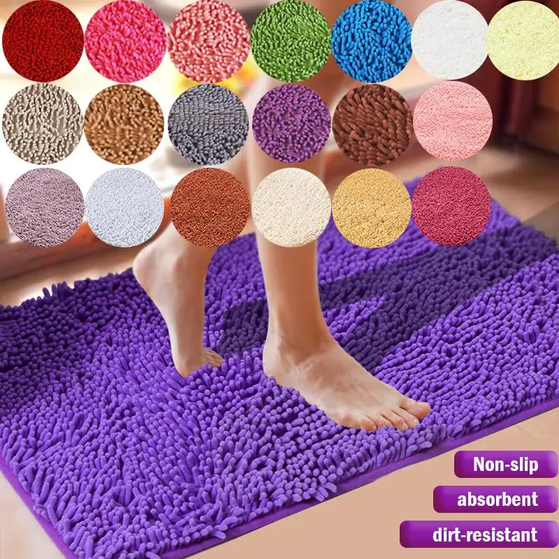 

40 Cheap Large Size Thicken Chenille Bath Mat bedroom kitchen Rug Carpet For Living Room Floor Anti-slip Door Absorbent Pad Mat