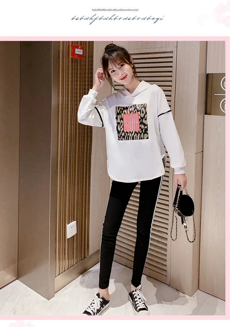 Spring Maternity Top Leggings Suits Long Sleeved Sweatshirt Sets Clothes for Pregnant Women Sports Hoodie Autumn Clothing C880