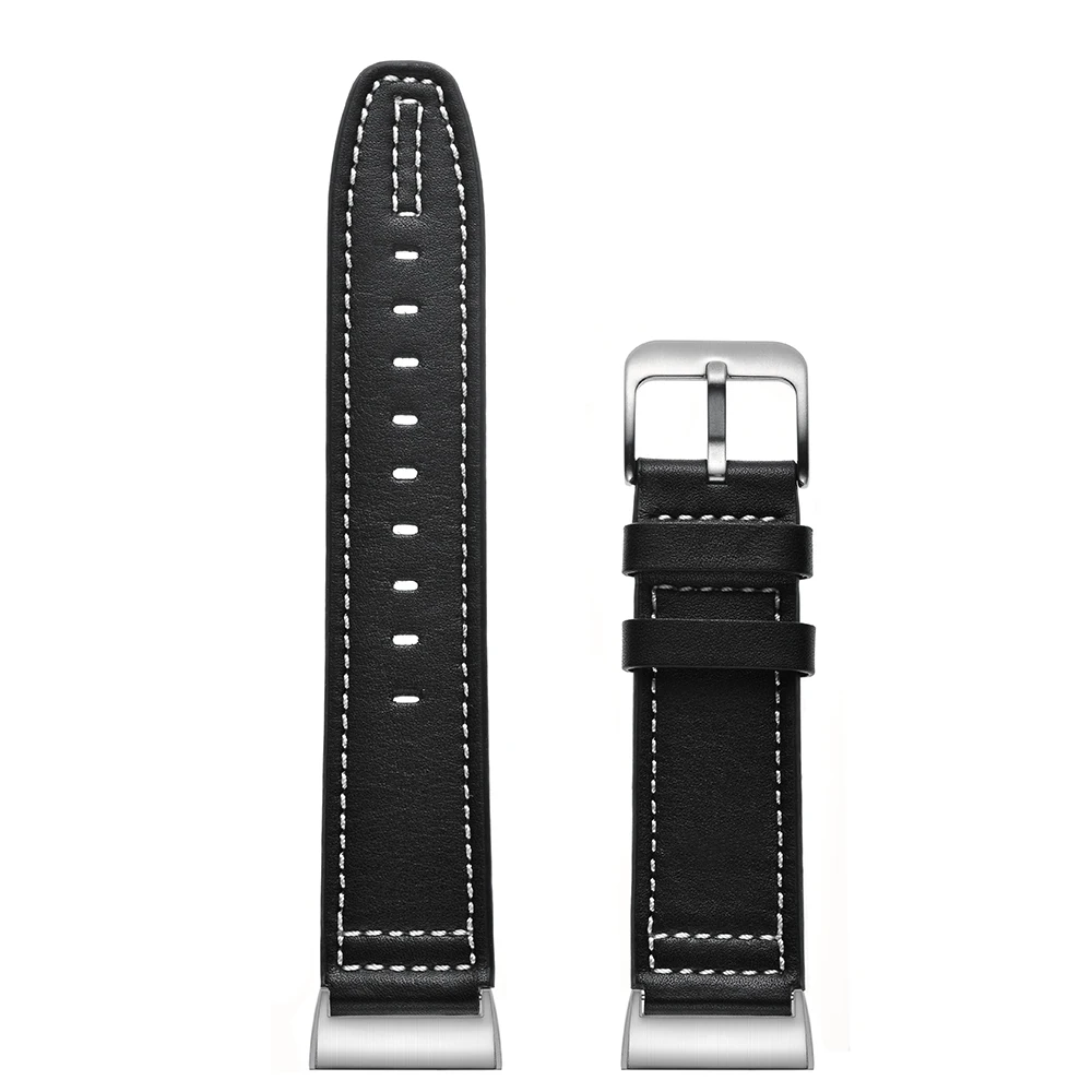 black-B Кожаный ремешок для браслета Fitbit charge 2 кожаный ремешок для Fitbit charge 3 ремешок умный Браслет Смарт-часы ремешок на запястье - Цвет: black-B