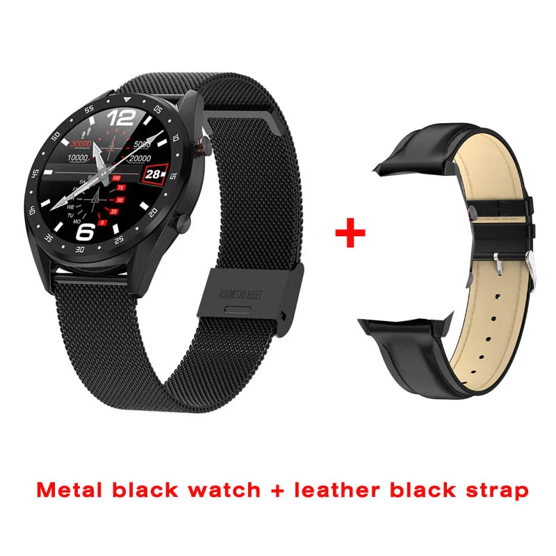 Greentiger L7 Bluetooth Смарт-часы для мужчин ЭКГ+ PPG HRV монитор сердечного ритма артериального давления IP68 Водонепроницаемый умный браслет Android IOS - Цвет: black add black
