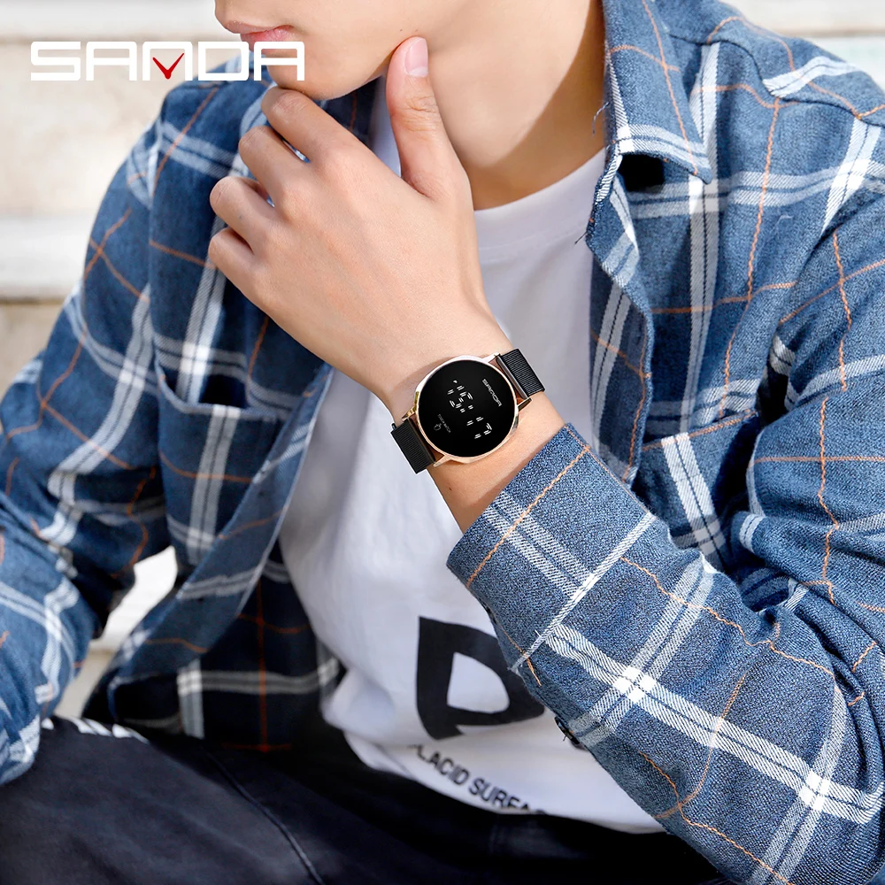 Часы SANDA Мужские Цифровые с сенсорным экраном модные водонепроницаемые