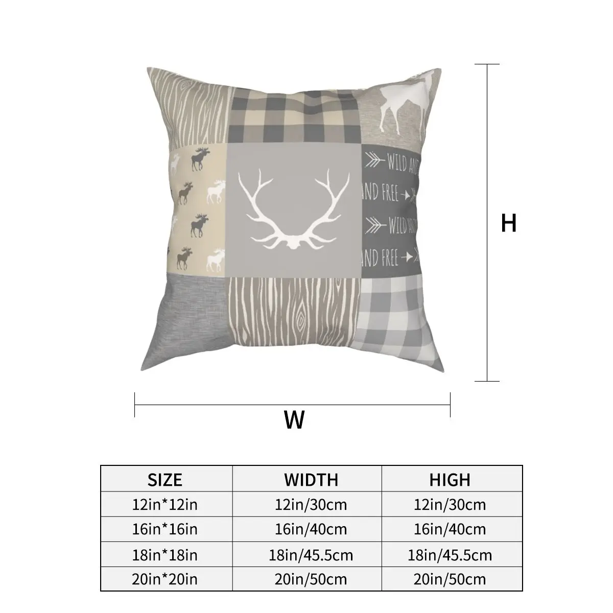 Чехол с изображением леса серого оленя лосят Квадратной Подушки полиэстеровый