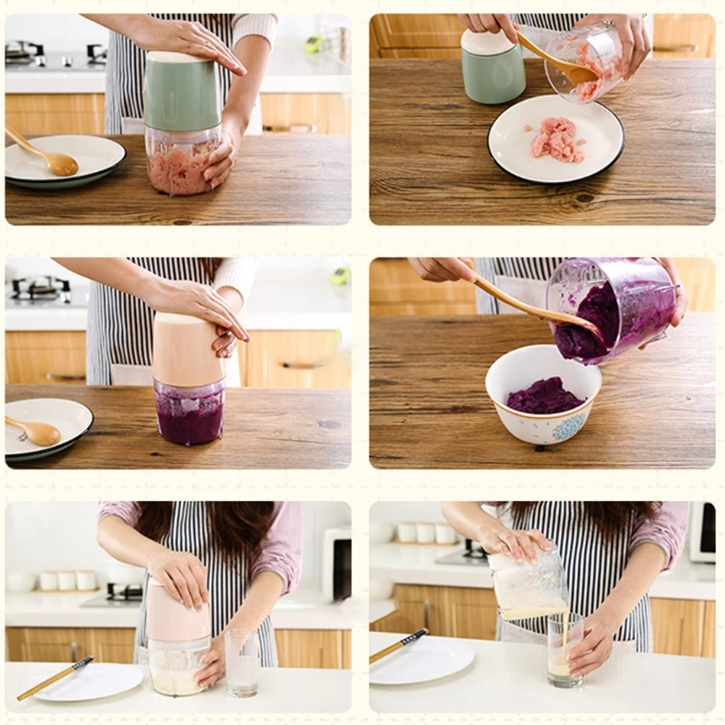 

2021 New 200W Electric Mini Meat Grinder Chopper Sharp Blade Processor Baby Food Maker