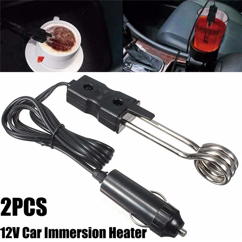 

2Pcs 12V 120W Portable Electric Car Immersion Water Heater For Travel Camping Picnic Mini Boiler Hot Water Coffee Immersion