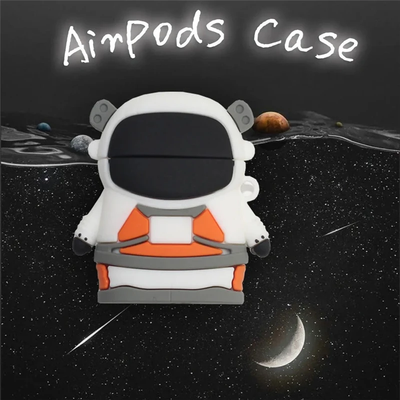 

Креативный 3D чехол с мультяшным астронавтом для AirPods 1 2 Pro Box, супер милый мягкий силиконовый защитный чехол для беспроводных Bluetooth-наушников