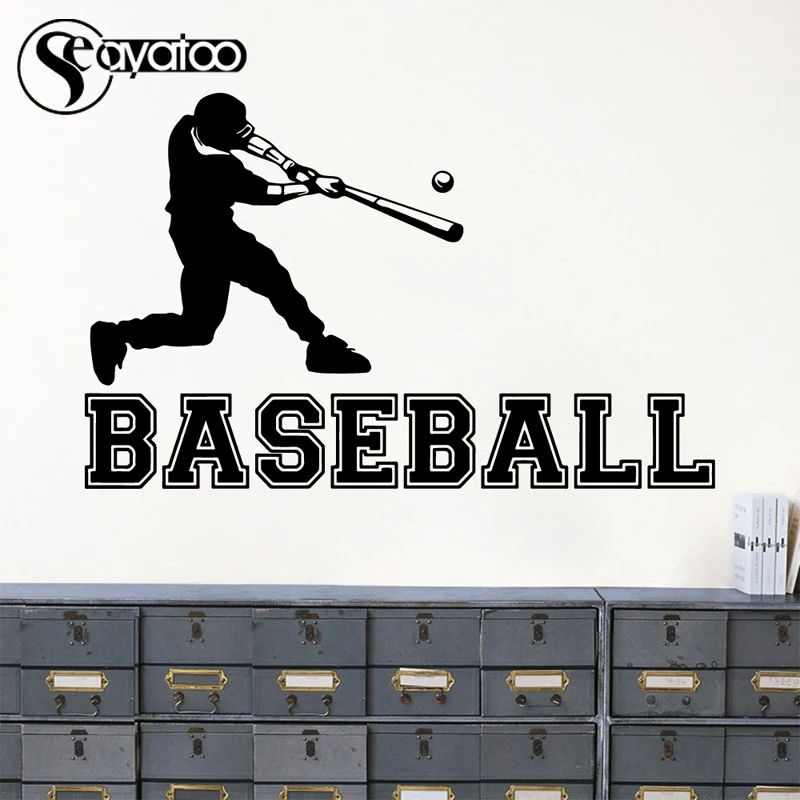 

Baseball Player Sports Vinyl Wall Sticker Decal Kids Boys Room Fan Gift Poster Home Decor 80x127cm