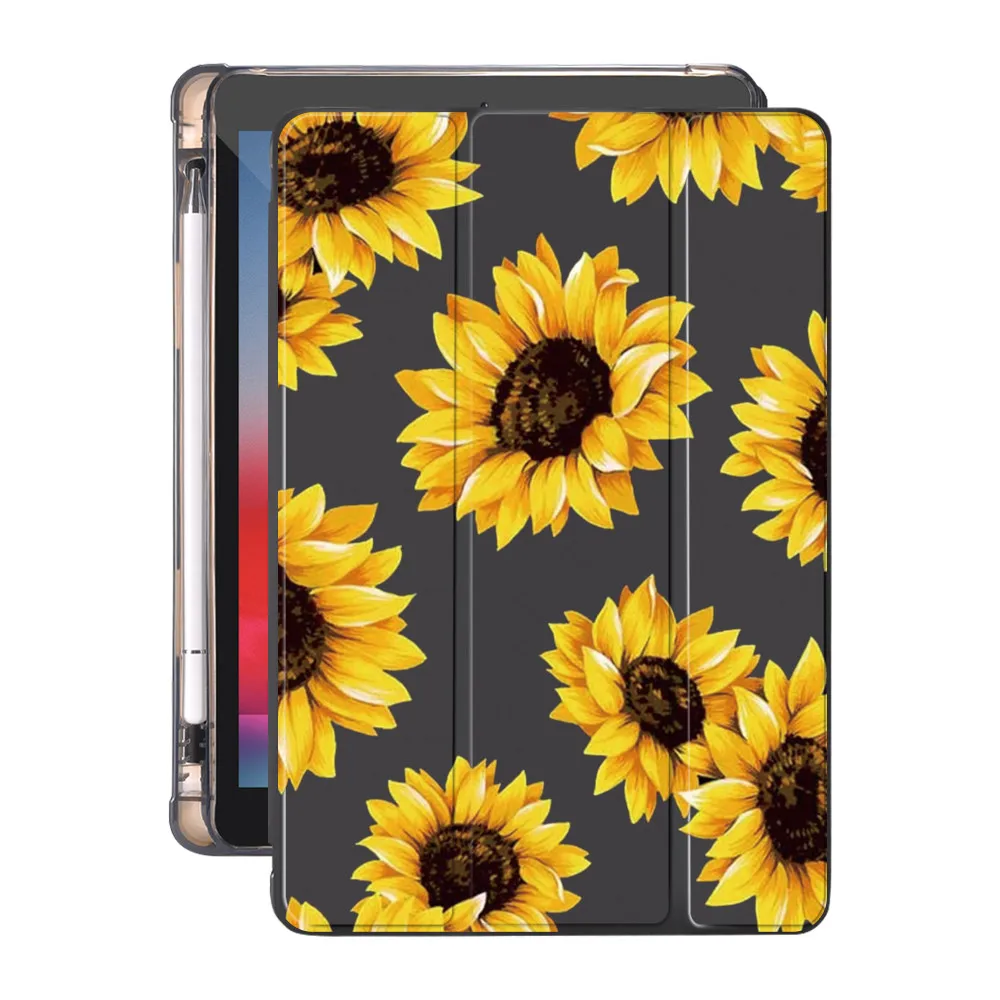 

Sunflowers for 10.2 iPad 8th Case 2020 Air 4 Mini 5 With Pencil Holder 7th 6th 12.9 Pro 11 2018 Air 2 Cover 10.5 Air 3 Funda