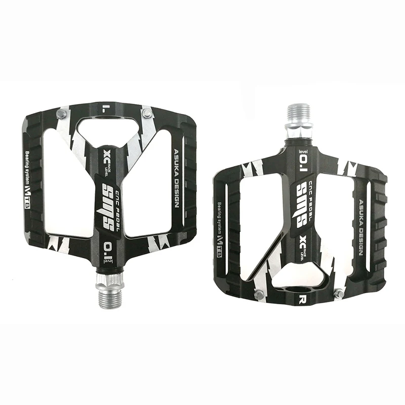 

1pair Mountain Bike Pedals Alloy Foot-plate with DU Bearing and Wide Platform Extra Grip and Comfort for AM/FR/DH/EFR Cycling