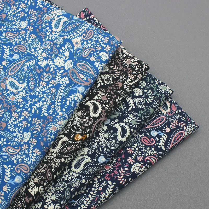 

100*145cm Poplin Floral Sewing Fabric Women's Dress Shirt Cloth By Meter Handmade DIY Patchwork Decoration Fabrics