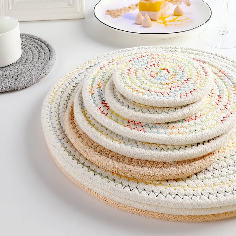 Хлопчатобумажная ткань Радужный коврик для сковороды обеденный стол