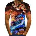 Демон убийца аниме футболка для Для мужчин Camisetas и Manga Kimetsu без Yaiba Топы Camiseta Hombre Ropa Костюмы Футболка Camisa Masculina