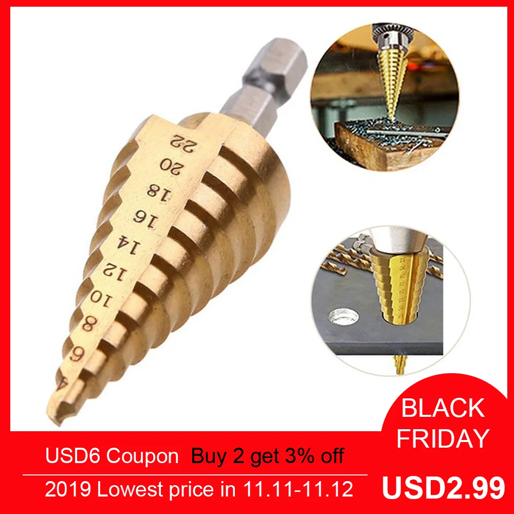 Сверло с титановым покрытием инструмент для сверления отверстий шестигранным