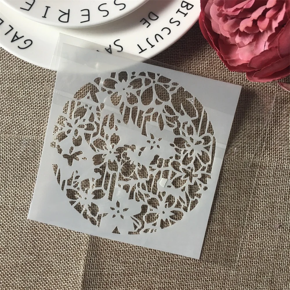 9 шт./лот 5 дюймовый цветочный ромашка DIY многослойные трафареты живопись скрапбук