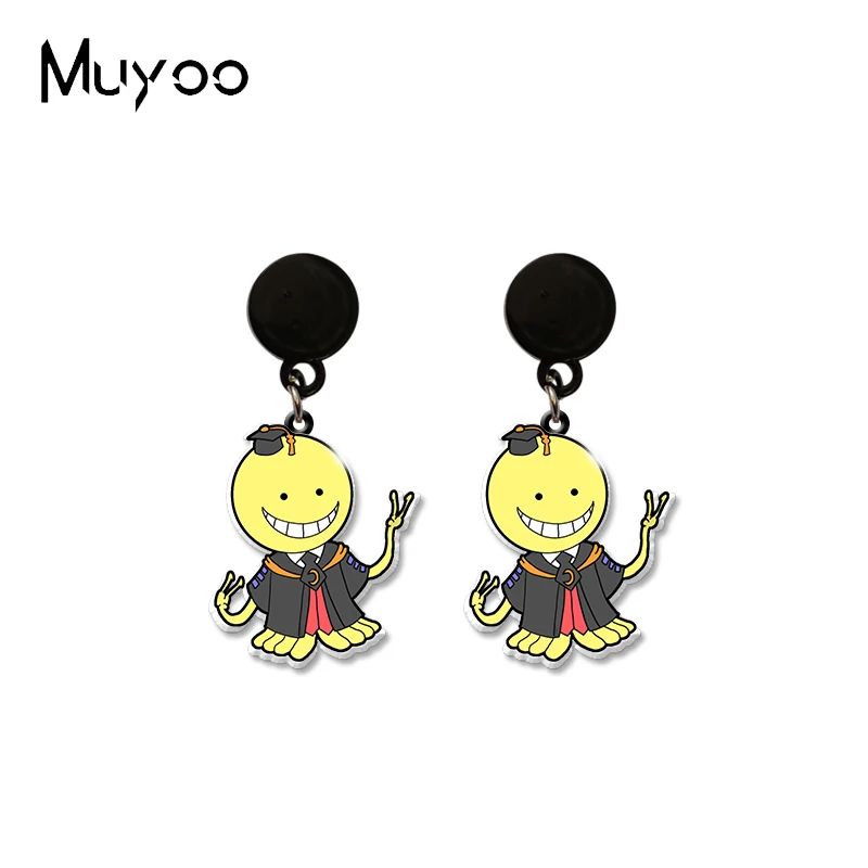 

2021 New Assassination Classroom Anime Handcraft Acrylic Epoxy Resin Drop Dangles Earrings