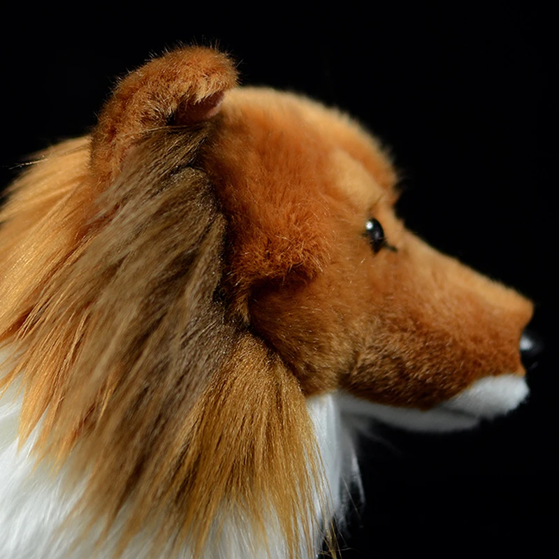 Cute Simulation Collie Stuffed Plush Toy Sheltie Shetland Sheepdog Doll Collie-rough Coated Real Life Animal Model For Kids Gift | Игрушки и