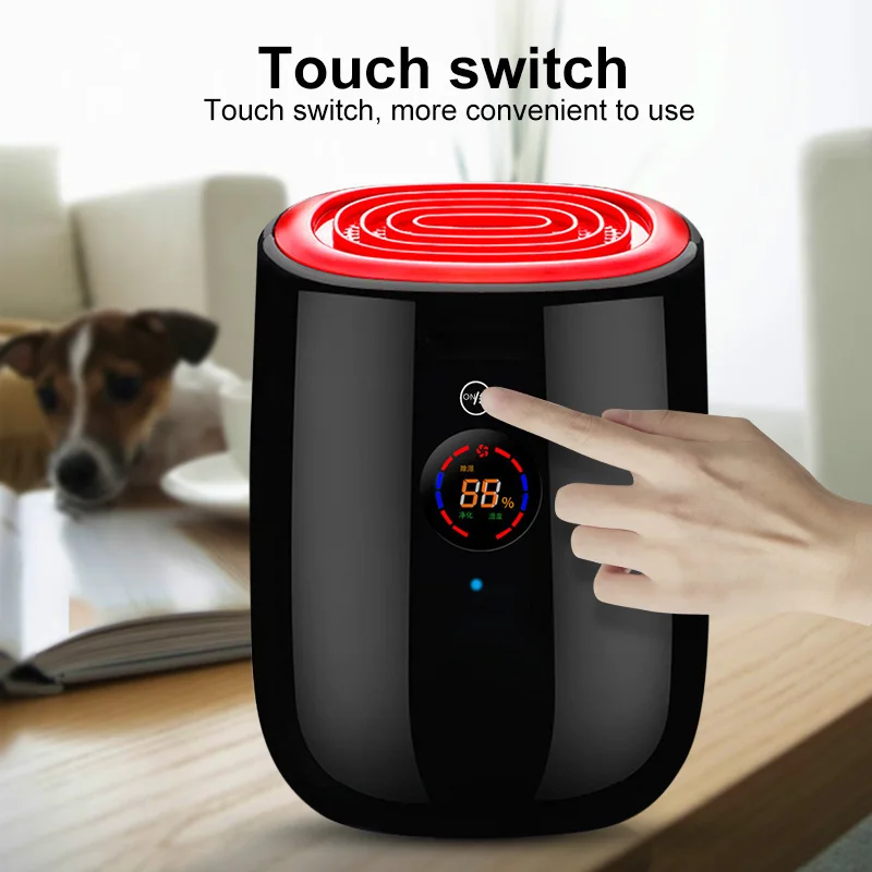 Electric mini air dehumidifier 800ml portable LED discplay purifier machine automatic power-off defrost for home 100-240V EU | Бытовая