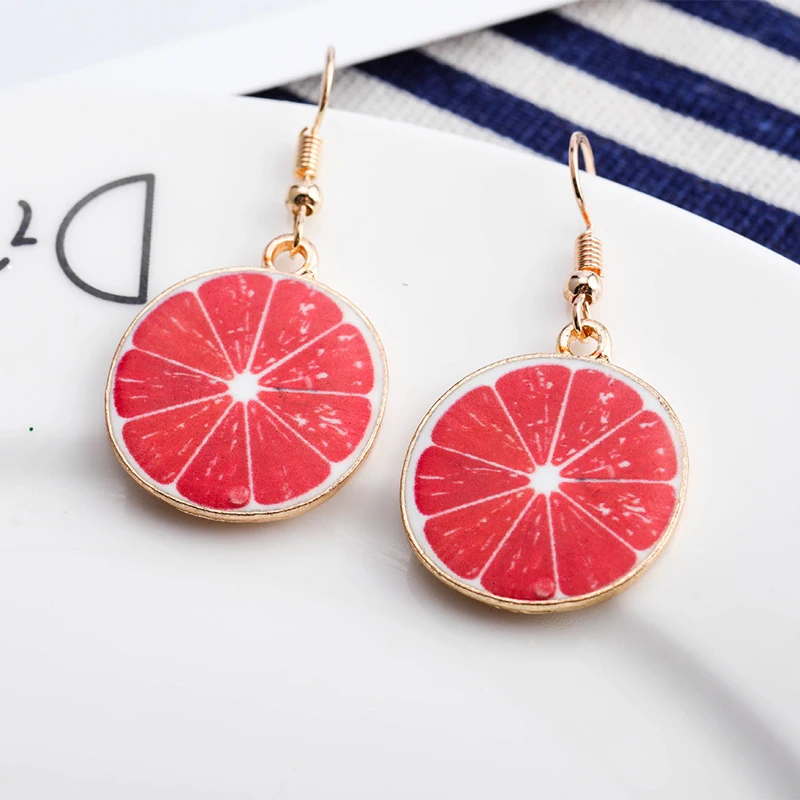 

New Fashion Creative Fruit Women's Earings Strawberry Pineapple Watermelon Orange Kiwi Pandant Aesthetic Earring Cosplay Gift