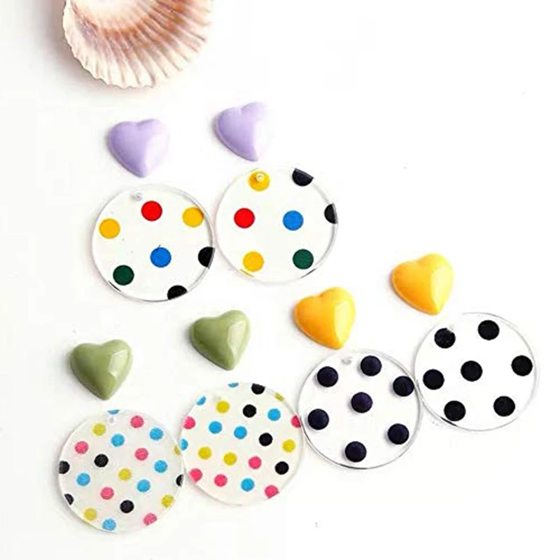 30 комплектов 2 дюймовые круглые акриловые диски с брелоком и подвесками для