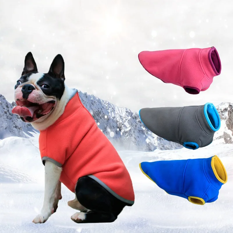 

Autumn Fleece Dogs Jacket Coats Warm Dog Clothes Puppy Cats Vest Shih Tzu Chihuahua French Bulldog Pet Clothing