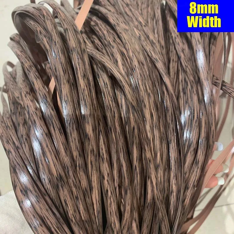 

8mm 500g Wood Grain Gradient Flat Synthetic Rattan Material Roll Diy Handmade Knit Repair Furniture Chair Table Basket Decor