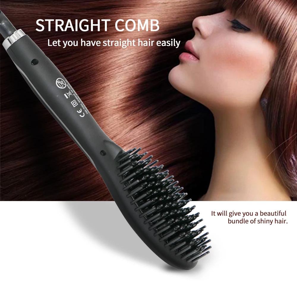Профессиональный Выпрямитель для волос расческа горячего нагрева гладкий