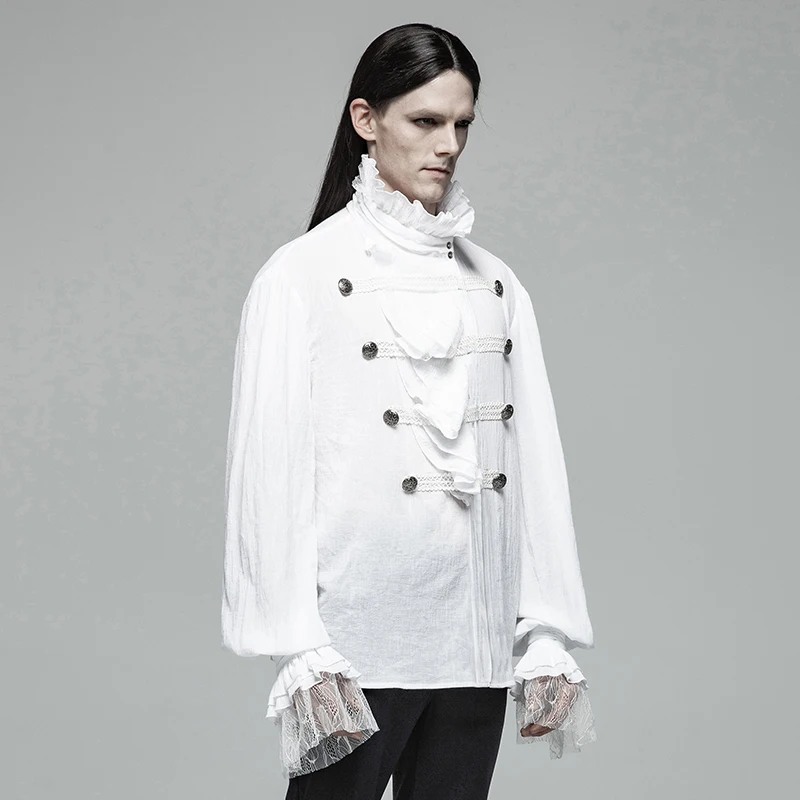 Готические свободные вечерние сценические Клубные свадебные мужские рубашки