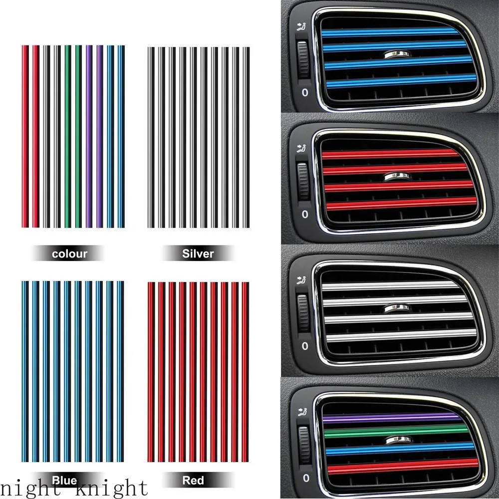 

10PCS Car Auto Air Outlet Vent Interior Decorative Stickers Decals Strip Car Accessories