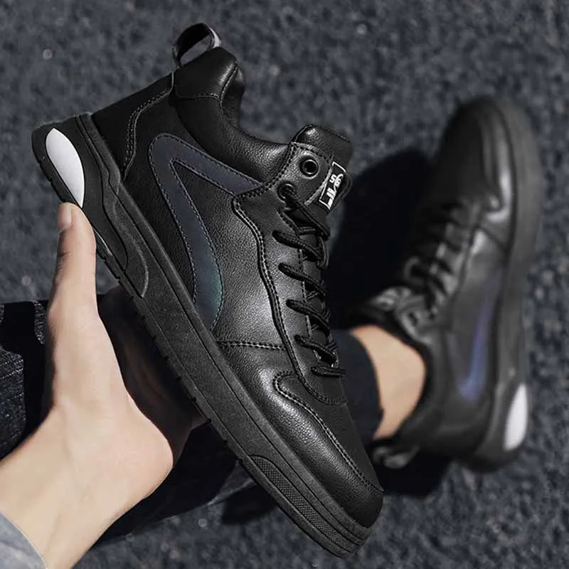 

Spring Autumn PU Material Men Shoes Lightweight Male Sneakers Fashion Outdoor Wear-resistant Walking Breathable Mens Casual shoe