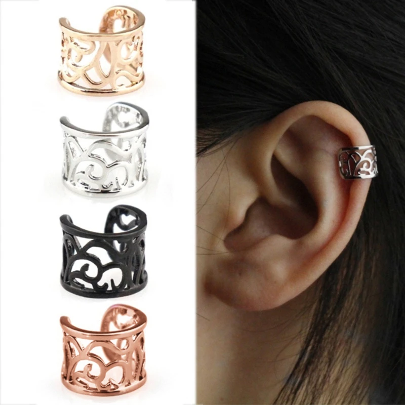 

2PC Women's Punk Half Circle Ear Cuff Warp Clip Earrings For Women Charm Jewelry Chic Gold Tone Ear Bone Clips Gift