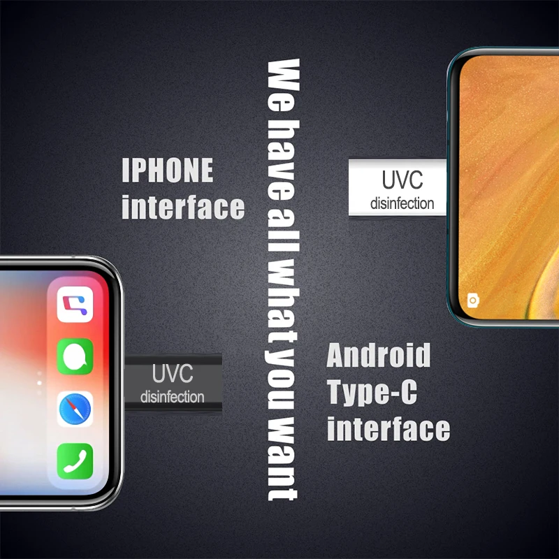 Портативная дезинфекция UVC светодиодная лампа USB интерфейс разъем питания