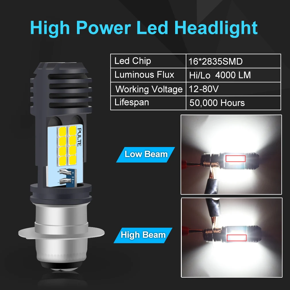Мотоциклетная фара P15D H6M универсальная супер яркая лампа для мотоцикла с 16 ЧИПАМИ