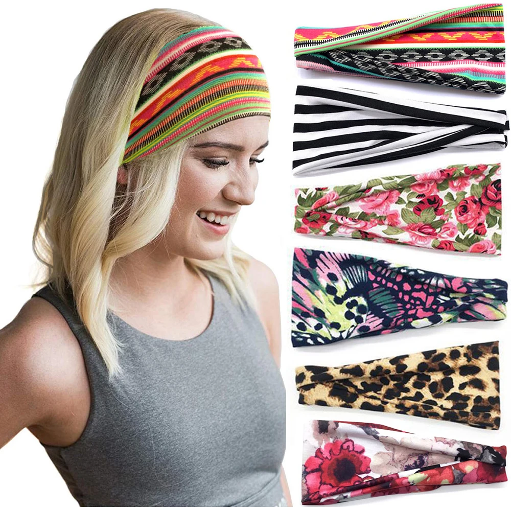 

Yoga Women's Headbands Runing Fitness Gym Hair Accessories Play Ball Head Bands Wide Headwrap Sports Absorb Sweat Cycling
