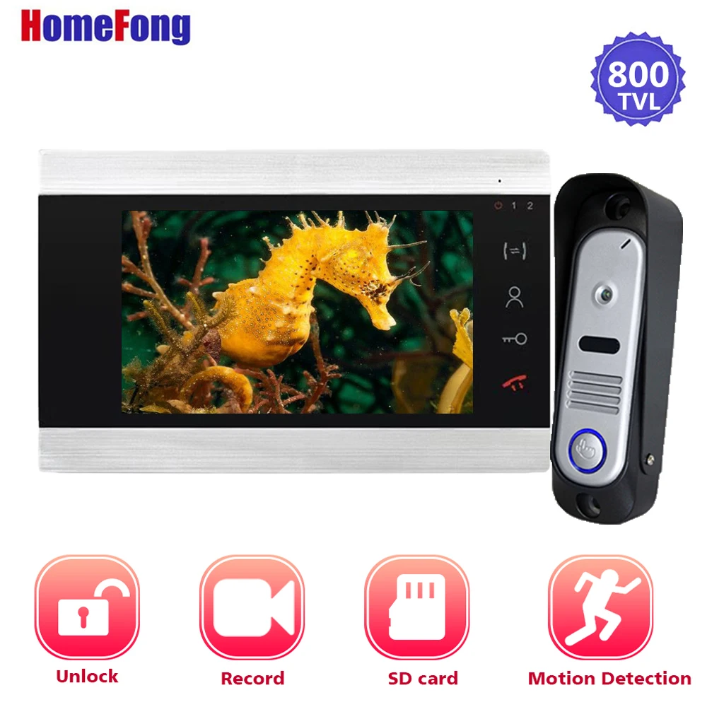 7 дюймов видео телефон двери дверной звонок Домофон Системы с записью 1 монитором