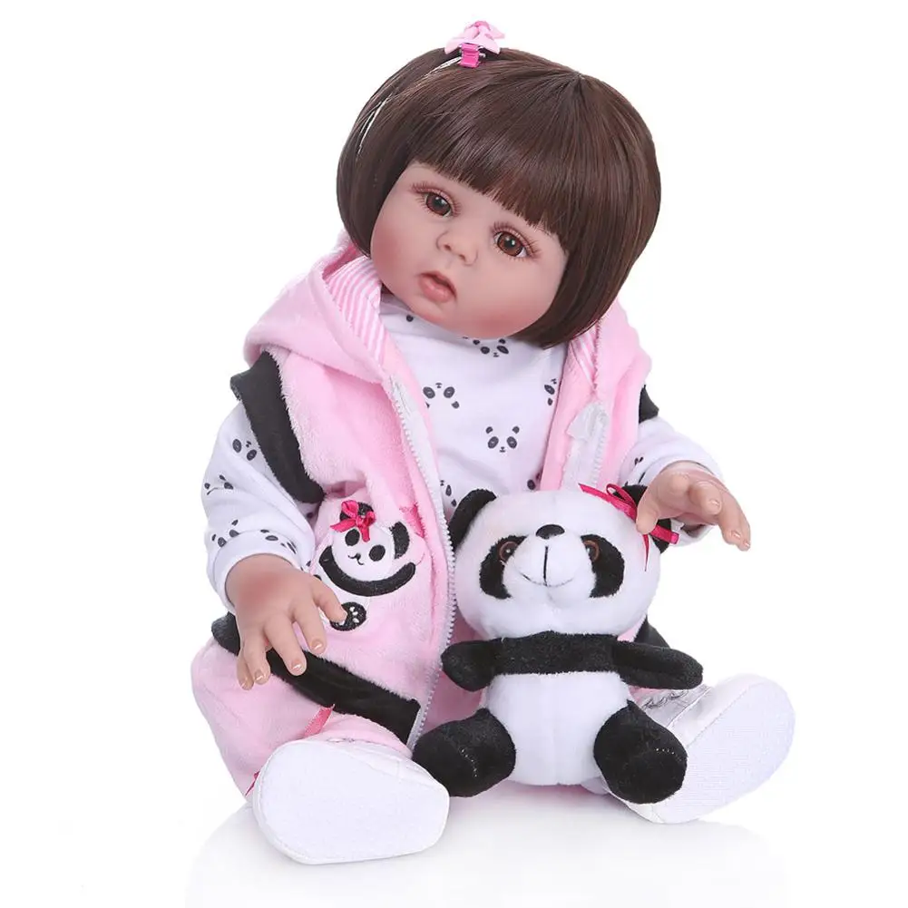 48CM NPK Boneca Reborn Baby Doll Toys with Curls Straight Hair for Child Birthday Gift Bath Toy |