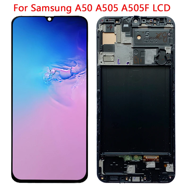 SUPER AMOLED дисплей для Samsung A50 ЖК сенсорный экран с рамкой дигитайзер в сборе ремонта