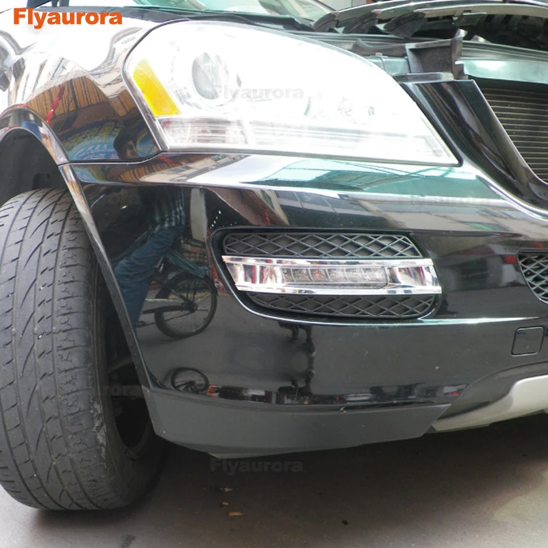 Для Mercedes Benz W164 ML280 300 ML320 ML350 500 светодиодный Габаритные огни белый 2009-2011 Водонепроницаемый внешний светодиодный противотуманная панель лампы