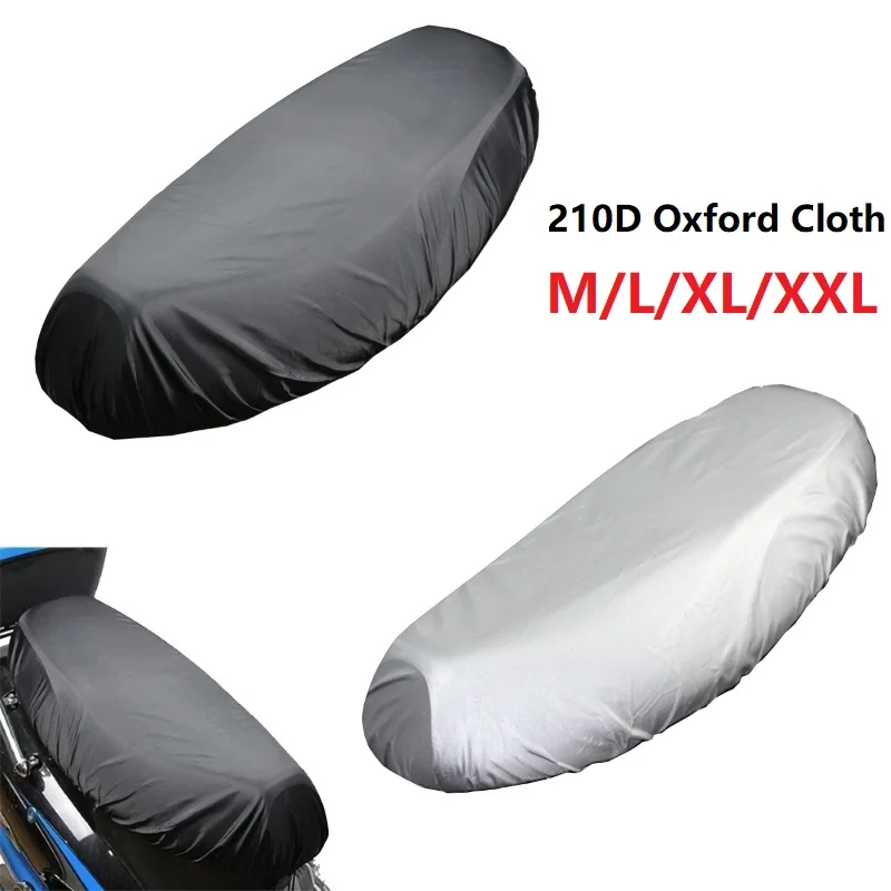 210D Oxford Cloth Motorcycle Rain Seat Cover Universal Flexible Waterproof Saddle Cover Motorcycle Seat Cushion M/L/XL/XXL